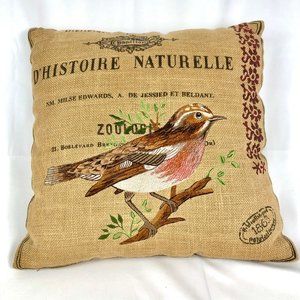 PAPILION Zoologie Bird Pillow D'Histoire Naturelle
